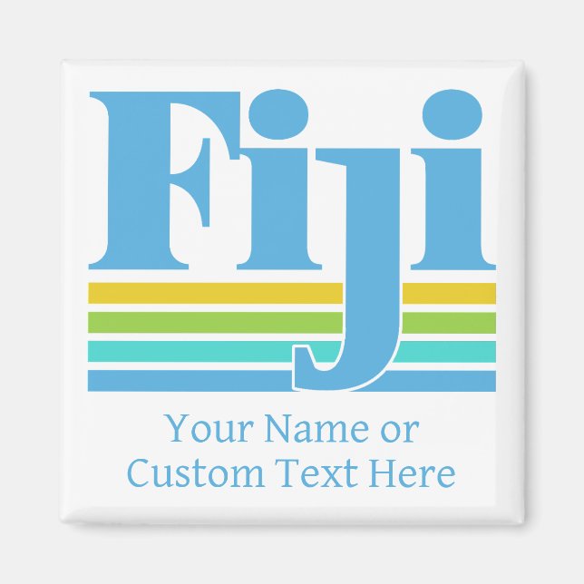 Íman Nome Personalizado / Texto Fiji (Frente)