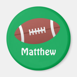 Íman Nome personalizado verde do futebol dos desenhos