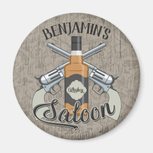 Íman Nome Personalizado Vovente do Cowboy Gun Whiskey S