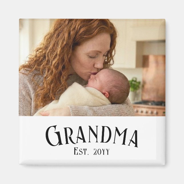 Íman Nome Personalizado Vovó Ano Presente de Foto (Frente)