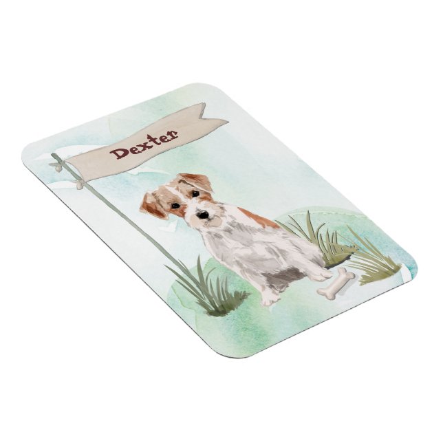 Íman Nome personalizado Wire Haired Jack Russell Pet Do (Lado Direito)