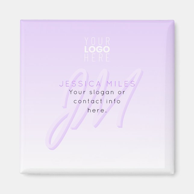 Íman Nome profissional e Modelo de slogan | Puro claro (Frente)