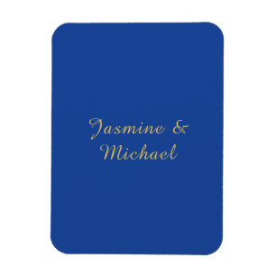Íman Nomes de Casal de Caligrafia Chic Adorável Azul e 