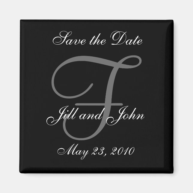 Íman Nomes e Iniciais da imã salve a data (Frente)