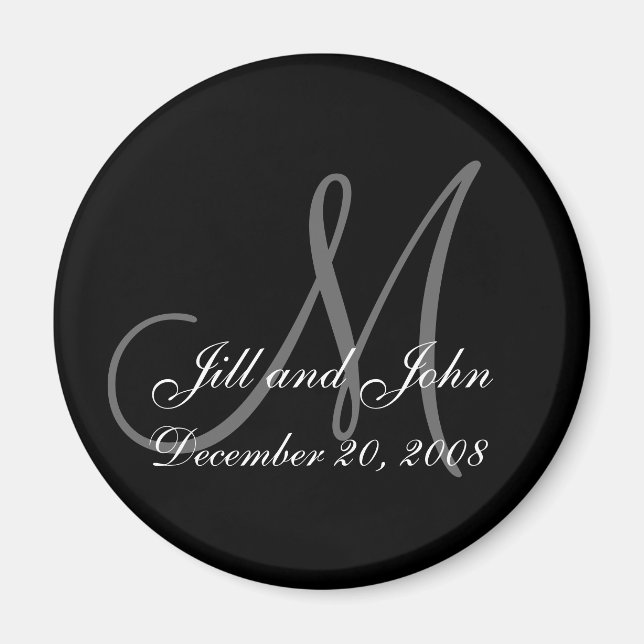 Íman Nomes e Iniciais da imã salve a data (Frente)