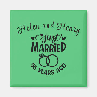 Íman Nomes personalizados do 55º aniversário de casamen