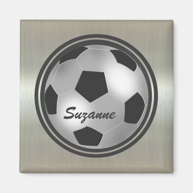 Íman Nomes personalizáveis de Magnetos de bola prateada (Frente)