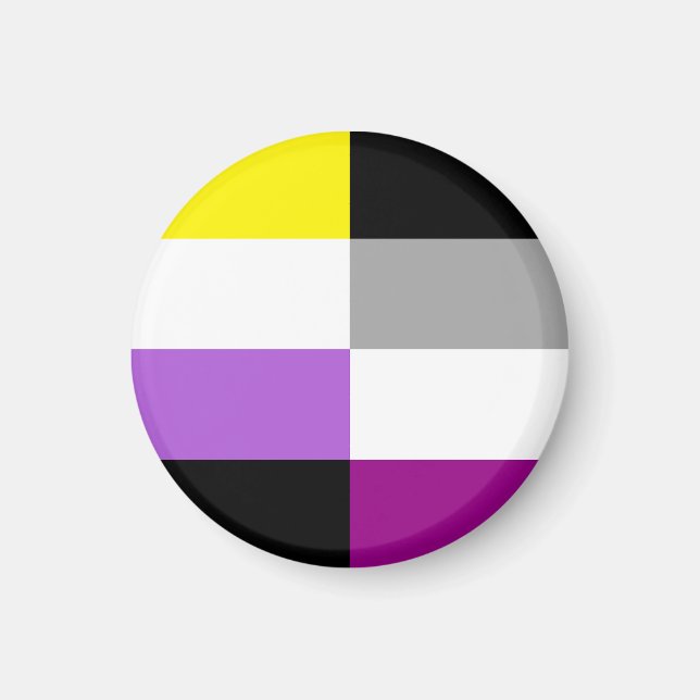 Íman Nonbinary Asexual Dual Pride Flag (Frente)