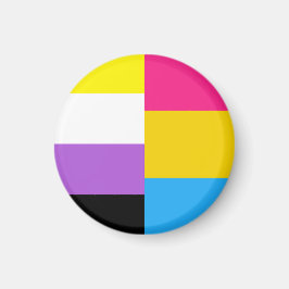 Íman Nonbinary Pansexual Dual Pride Flag