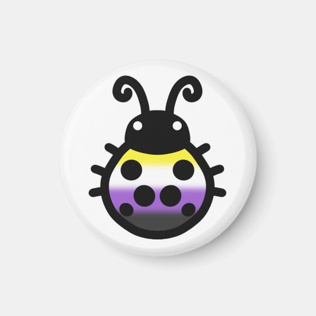 Íman Nonbinary Pride Ladybug Magnet (Frente)