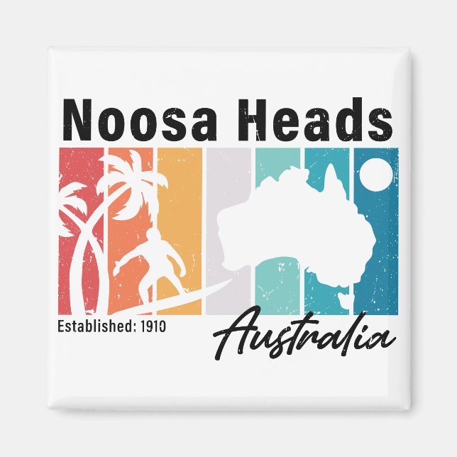 Íman Noosa Chefes da Austrália Retro Souvenirs 80s (Frente)