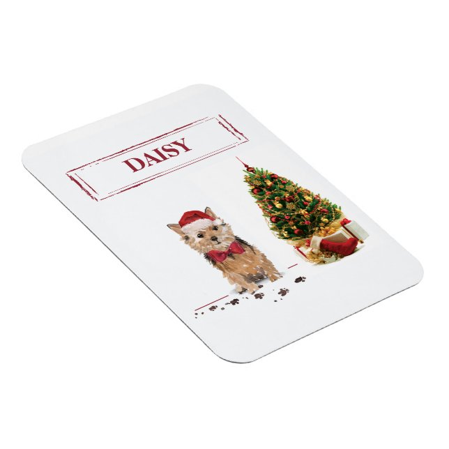 Íman Norfolk Terrier Cachorro engraçado de Natal com Ár (Lado Direito)