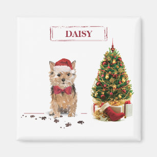 Íman Norfolk Terrier Engraçado Cachorro de Natal com Ár