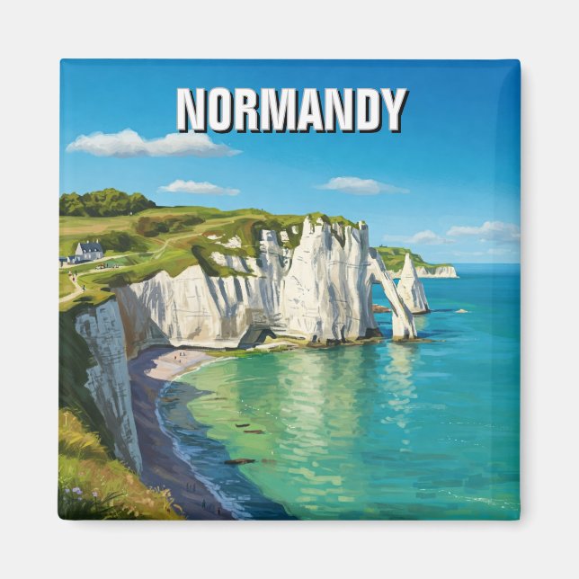 Íman Normandia França Etretat Cliffs (Frente)