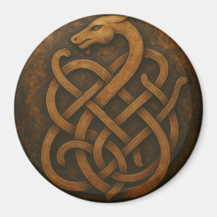 Íman Norse Wolf Sigil - Viking Rune Art na Pedra Negra