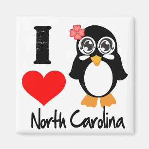 Íman North Carolina Penguin - I Love North Carolina