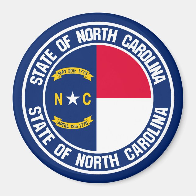 Íman North Carolina Round Emblem (Frente)