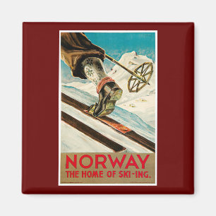Íman Noruega a casa do poster das viagens vintage do