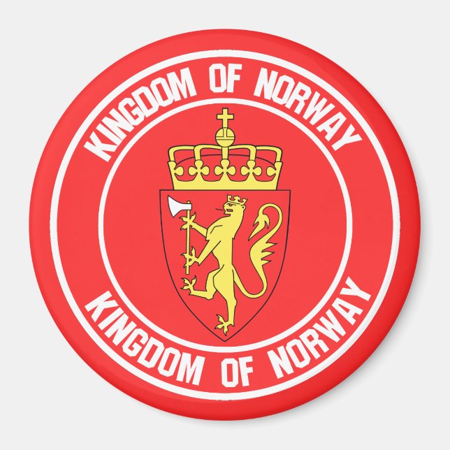 Íman Noruega Round Emblem (Frente)