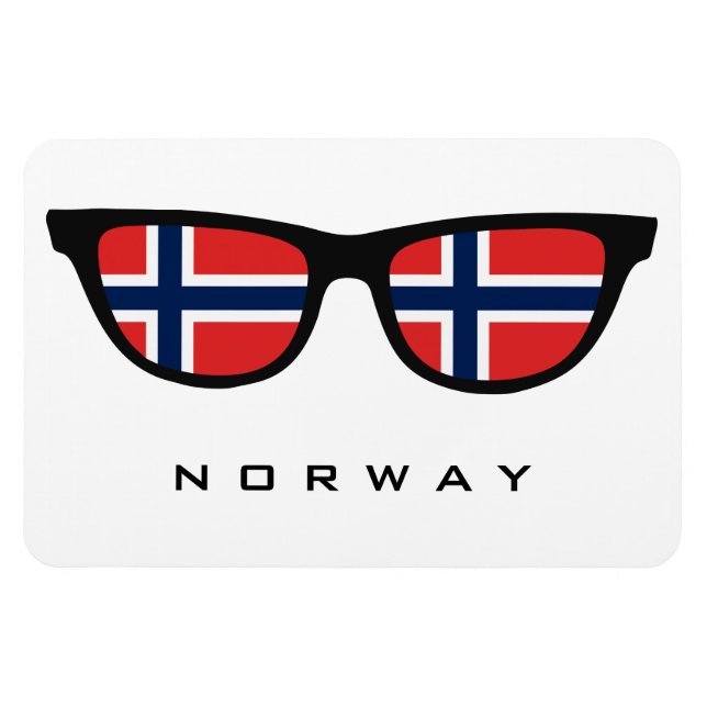 Íman Noruega Sombra texto personalizado e ímã de cor (Horizontal)