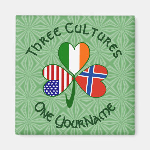 Íman Norueguês Irlandês de Shamrock Personalizado