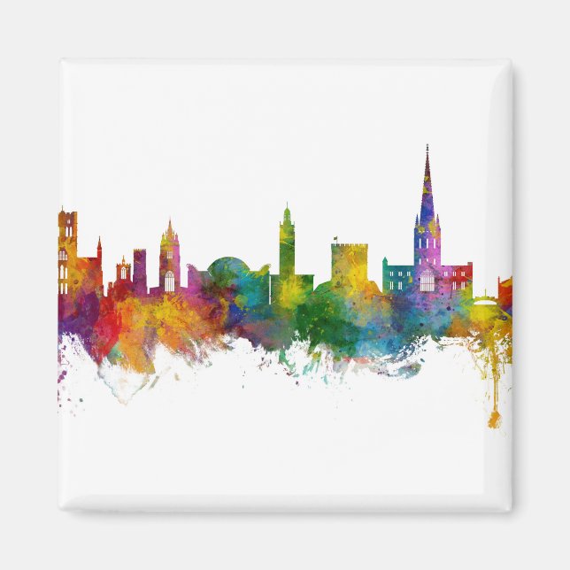 Íman Norwich England Skyline (Frente)