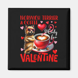 Íman Norwich Terrier e Café Somente Para Piada do Dia d