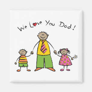 Íman Nós Amo-Te Pai Cartoon Family Feliz Dia de os pais