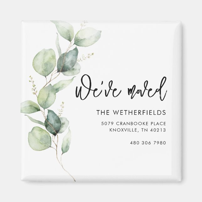 Íman Nós nos mudamos Endereço de devolução da Eucalyptu (Frente)