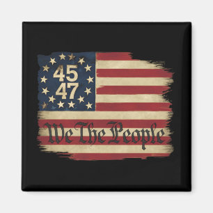 Íman Nós O Povo Trump 45 47 Bandeira Vintage Destruída