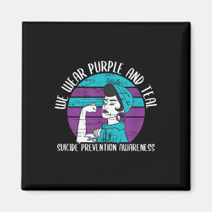 Íman Nós Vestimos Roxo E Teal - Conscientes De Prevençã