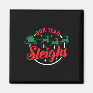 Íman Nossa Equipe Derruba o Natal Família Pijama Xmas F