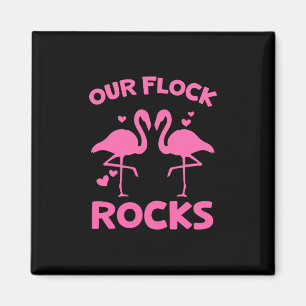 Íman Nossa Manada Balança Camiseta Família Flamingo Fér