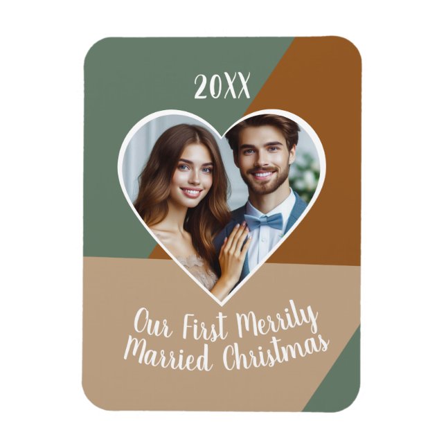 Íman Nossa Primeira Foto Personalizada De Natal Casada  (Vertical)