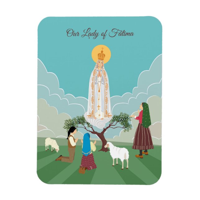 Íman Nossa Senhora de Fátima e os três pastores (Vertical)