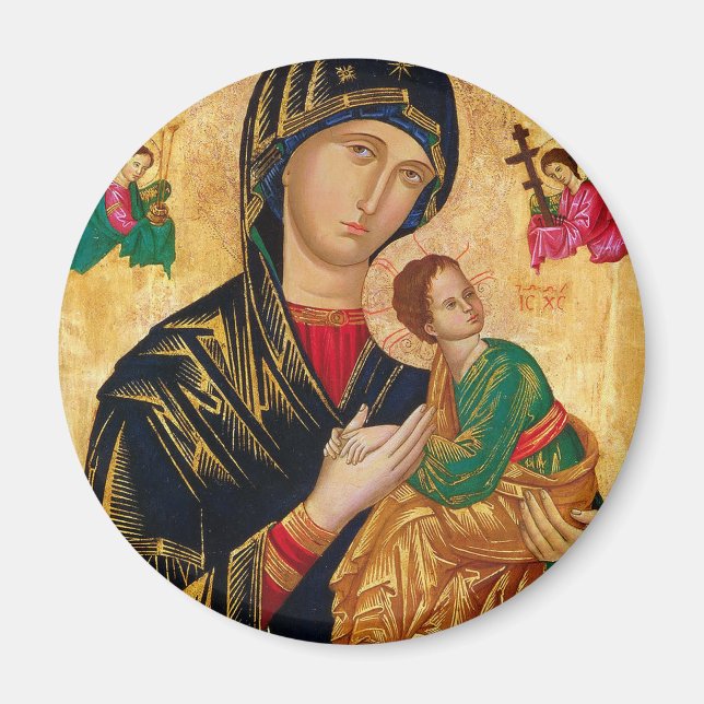 Íman Nossa Senhora do Perpétuo Socorro Ícone Virgem Mar (Frente)