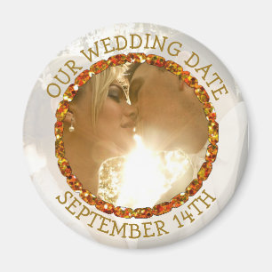 Íman Nosso ímã personalizado data do lembrete de Wedd