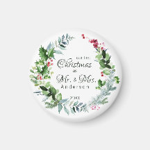 Nosso Primeiro Natal como Sr. e Sra. Modern Wreath