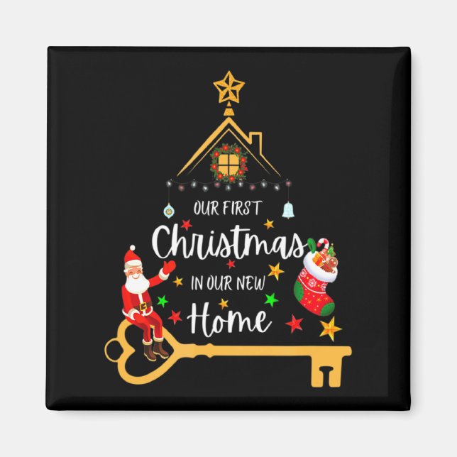 Íman Nosso Primeiro Natal Em Nossa Nova Casa Xmas (Frente)