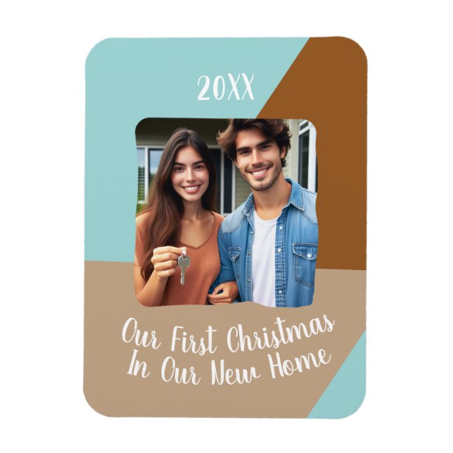 Íman Nosso Primeiro Natal Em Nossa Nova Foto Personaliz (Vertical)
