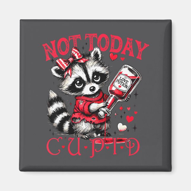 Íman Not Today Cud Funny Raccoon Valentines Day Cute Ki (Frente)