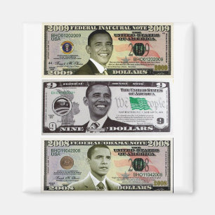Íman nota de dólar de obama 9