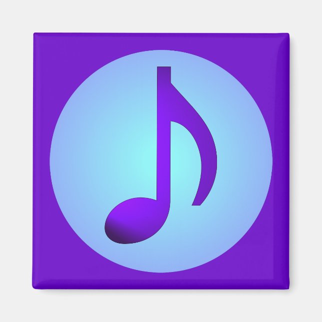 Íman Nota Musical Simplesmente Elegante Roxo Azul (Frente)