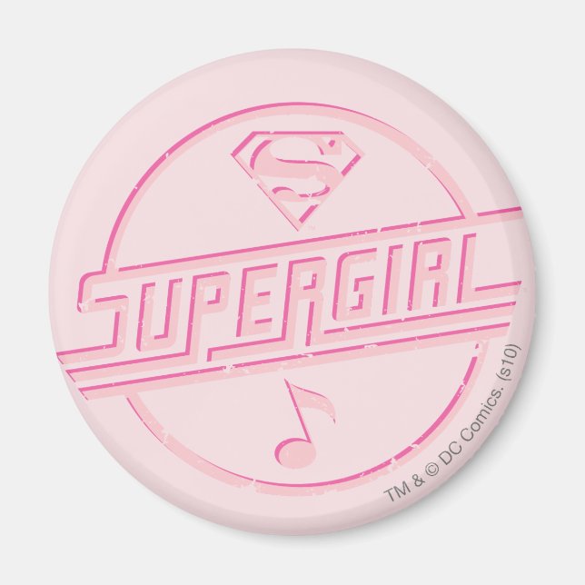 Íman Nota sobre Música Rosa Supergirl (Frente)