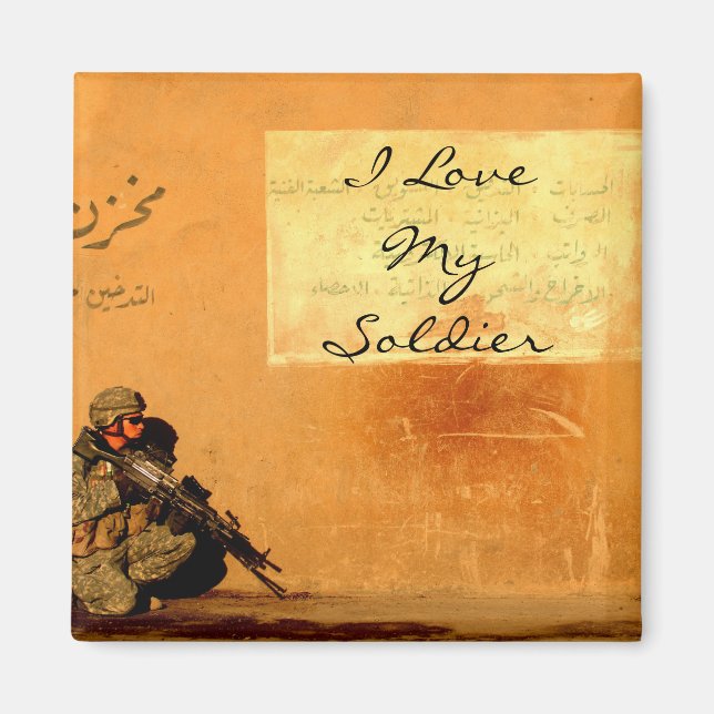 Íman Nota sobre o Amor do Soldado Militar da Parede (Frente)