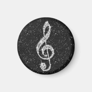 Íman Nota Sparkly chamativo impressa da música do