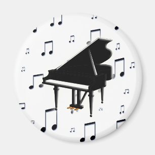 Íman Notas do piano de cauda e da música