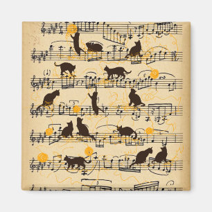 Íman Notas e gatinhos musicais
