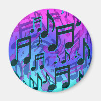 Notas Musicais Azul Azul Aqua Rosa Padrão Suave