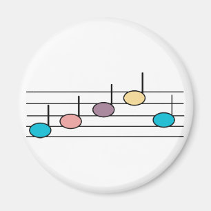 Íman Notas Musicais Coloridas Padrão Pastel